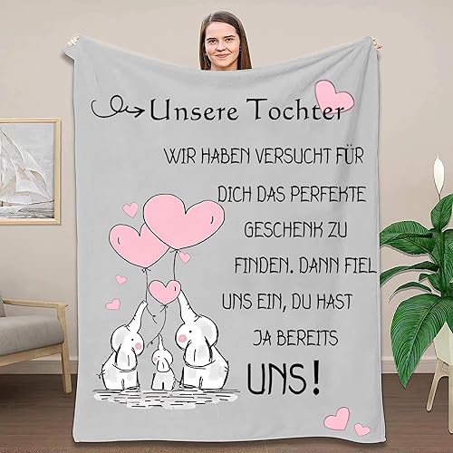 ACCZ Geschenk für Unser Tochter von Mama Papa, Personalisierte Decke Beste Tochter Geschenk, Geburtstagsgeschenk für Tochter, Geburtstag Weihnachten Abschlussgeschenk für Tochter von ACCZ