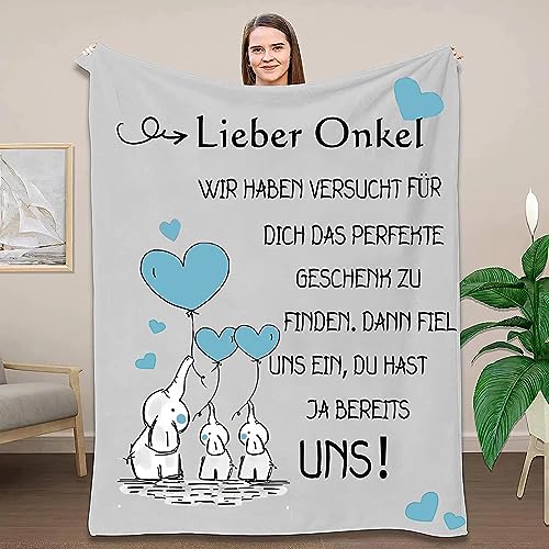 ACCZ Geschenk für Unseren Onkel von Nichte Neffe, Personalisierte Decke Beste Onkel Geschenke, Kuscheldecke Geburtstagsgeschenk für Onkel, Geburtstag Weihnachten Danksagungsgeschenk für Onkel von ACCZ