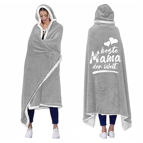 ACCZ Geschenke für Mama, Decke mit ärmeln Mit Spruch für Den Beste Mama,Muttertagsgeschenk Geburtstagsgeschenk für Mama, Geschenk Mutter zum Muttertag Geburtstag von ACCZ