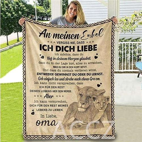 ACCZ Kuscheldecke Flauschige Personalisierte Decke Geschenke An Meine Enkel,Geschenke Enkel von Oma,Super Weiche Decke Flanell Mikrofaser Quilts Sofa,Geburtstag,Weihnachten von ACCZ