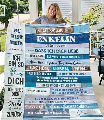 ACCZ Kuscheldecke Flauschige Personalisierte Decke Geschenke An Meine Enkelin, Geschenke Enkelin von Oma,Super Weiche Decke Flanell Mikrofaser Quilts Sofa,Geburtstag,Weihnachten von ACCZ