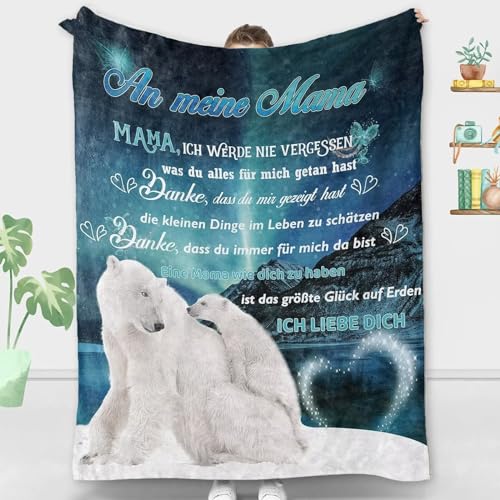 ACCZ Kuscheldecke Flauschige Personalisierte Decke Geschenke An Meine Mama, Sohn für Mutter Luftpost Positiv Ermutigen Decke(deutsch), Super Weiche Decke Flanell, 150 * 200 cm von ACCZ