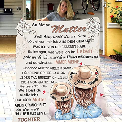 ACCZ Kuscheldecke Flauschige Personalisierte Decke Geschenke An Meine Mama, Tochter für Mutter Luftpost Positiv Ermutigen Decke(deutsch), Super Weiche Decke Flanell,130 * 150cm von ACCZ