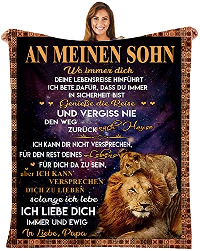 ACCZ Kuscheldecke Flauschige Personalisierte Decke Geschenke An Meine Sohn, Vater für Sohn Luftpost Positiv Ermutigen Decke deutsch, Super Weiche Decke Flanell für Couch Bett Tv-Decken ACCZ Kuscheldecke Flauschige Personalisierte Decke Geschenke An Meine Sohn, Vater für Sohn Luftpost Positiv Ermutigen Decke deutsch, Super Weiche Decke Flanell für Couch Bett Tv-Decken von ACCZ