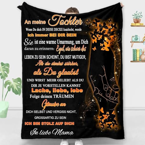 ACCZ Kuscheldecke Flauschige Personalisierte Decke Geschenke An Meine Tochter, Mutter für Tochter Luftpost Positiv Ermutigen Decke(deutsch), Super Weiche Decke Flanell, 130 * 150 cm von ACCZ
