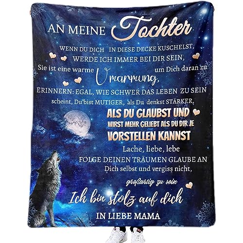 ACCZ Kuscheldecke Flauschige Personalisierte Decke Geschenke An Meine Tochter, Mutter für Töchter Luftpost Positiv Ermutigen Decke(deutsch), Super Weiche Decke Flanell von ACCZ