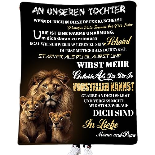 ACCZ Kuscheldecke Flauschige Personalisierte Decke Geschenke An Unsere Tochter von Eltern, Mama Und Papa für Tochter Luftpost Positiv Ermutigen Decke(deutsch), Super Weiche Flanell Decke 150 * 200CM von ACCZ