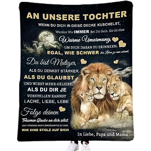 ACCZ Kuscheldecke Personalisierte Flauschige Decke - Geschenk An Unsere Tochter von Eltern, Mama Und Papa - Luftpost Positiv Ermutigen - Super Weiche Flanell 150 * 220CM von ACCZ