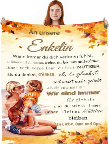 ACCZ Kuscheldecke Flauschige Personalisierte Geschenke Decke An Meine Enkelin, Kuscheldecke An Meine Enkelin von Oma, Super Weiche Decke Flanell Mikrofaser Quilts Sofa,Geburtstag,Weihnachten ACCZ Kuscheldecke Flauschige Personalisierte Geschenke Decke An Meine Enkelin, Kuscheldecke An Meine Enkelin von Oma, Super Weiche Decke Flanell Mikrofaser Quilts Sofa,Geburtstag,Weihnachten von ACCZ
