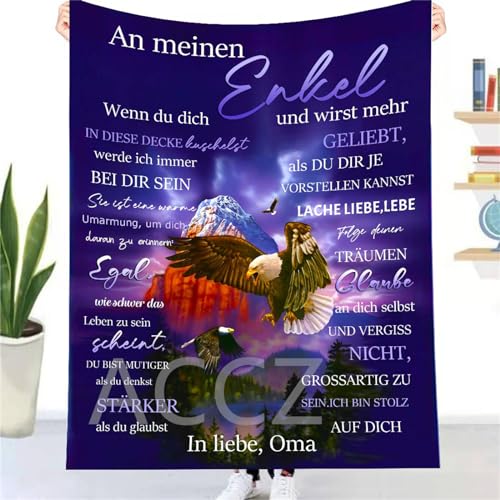 ACCZ Kuscheldecke Personalisierte Decke An Meine Enkel,Oma für Enkel Luftpost Positiv Ermutigen Briefdecke,Super Weiche Decke Flanell,für Tagesdecke Wohnzimmerdecke Tv-Decken Geschenk von ACCZ