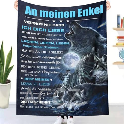 ACCZ Kuscheldecke Personalisierte Decke An Meine Enkel,Oma für Enkel Luftpost Positiv Ermutigen Briefdecke,Super Weiche Decke Flanell,für Tagesdecke Wohnzimmerdecke Tv-Decken Geschenk von ACCZ