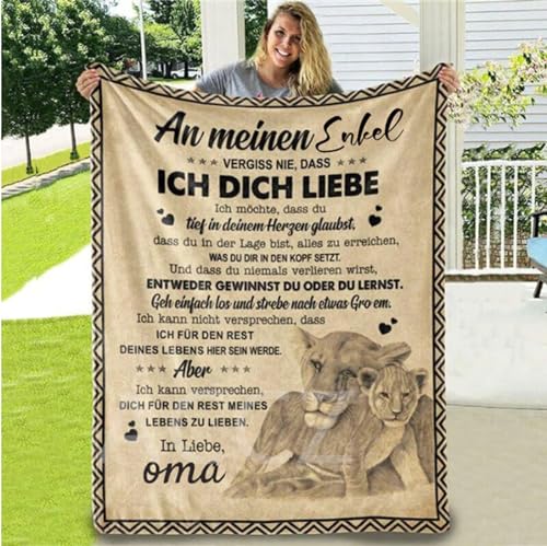 ACCZ Kuscheldecke Personalisierte Decke An Meine Enkel,Oma für Enkel Luftpost Positiv Ermutigen Briefdecke,Super Weiche Decke Flanell,für Tagesdecke Wohnzimmerdecke Tv-Decken Geschenk von ACCZ