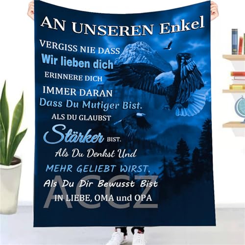 ACCZ Kuscheldecke Personalisierte Decke Enkel Geschenke An Unseren Enkel Von Oma und Opa, Decke An Meine Enkel von Oma, 18 Geburtstag Junge, Witziges Weihnachten Abschluss-Geschenke ACCZ Kuscheldecke Personalisierte Decke Enkel Geschenke An Unseren Enkel Von Oma und Opa, Decke An Meine Enkel von Oma, 18 Geburtstag Junge, Witziges Weihnachten Abschluss-Geschenke von ACCZ
