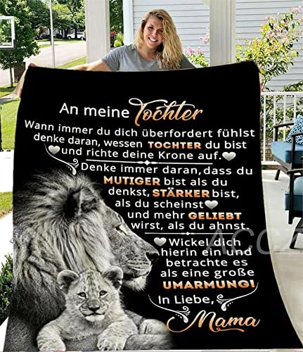 ACCZ Kuscheldecke Personalisierte Geschenke,Decke An Meine Tochter Deutsch,Mutter zu Tochter Briefdecke,Positive Ermutigung und Liebe Tochter Flanelldecke von ACCZ