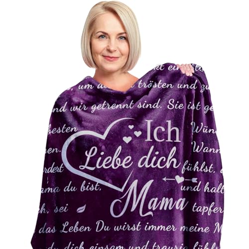 ACCZ Mama Geschenk von Sohn Tochter, Kuscheldecke Geschenke für Mama, Bester Mama Geschenk, Decke Geschenk Mama Geburtstag, Muttertag Erntedankfest Weihnachten Geburtstagsgeschenk für Mama von ACCZ