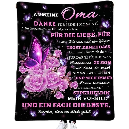 ACCZ Personalisierte Decke Geschenk für Oma Von Enkelin, Kuscheldecke Flauschige An Meine Oma Von Enkelin,Geburtstagsgeschenk Erntedankfest Geschenk für Oma von ACCZ