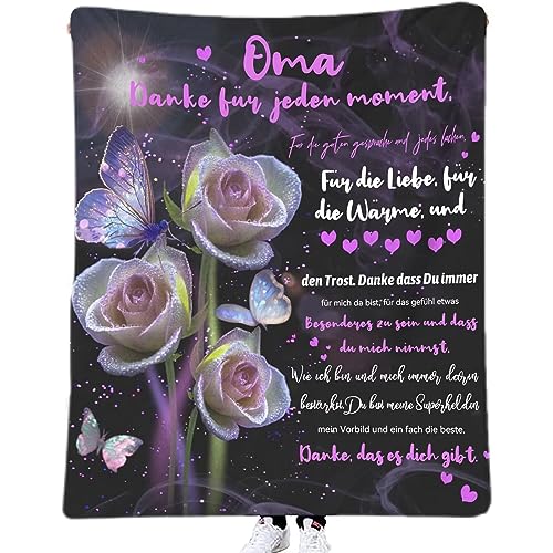 ACCZ Personalisierte Decke Geschenk für Oma Von Enkelin, Kuscheldecke Flauschige An Meine Oma Von Enkelin,Geburtstagsgeschenk Erntedankfest Geschenk für Oma von ACCZ