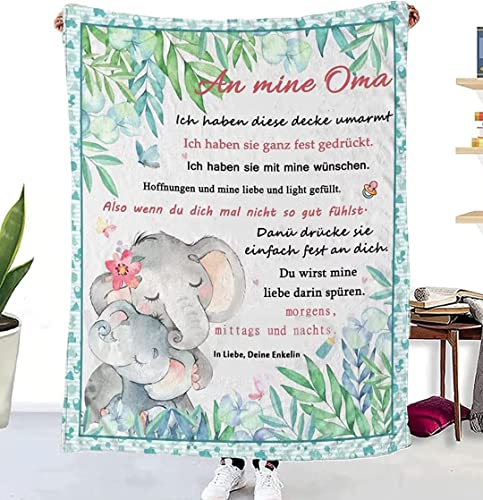 ACCZ Personalisierte Decke Geschenk für Oma Von Enkelin, Kuscheldecke Flauschige An Meine Oma Von Enkelin,Geburtstagsgeschenk Erntedankfest Geschenk für Oma von ACCZ