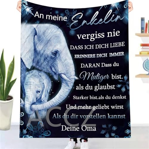 ACCZ Personalisierte Decke Geschenke für Enkelin von Oma, Kuscheldecke An Meine Enkelin von Oma, Super Weiche Decke Flanell Mikrofaser Quilts Sofa,Geburtstag,Weihnachten von ACCZ