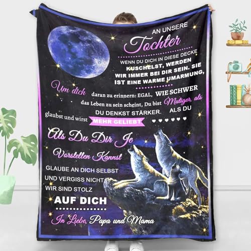 ACCZ Personalisierte Decke für Tochter von Mama und Papa, Kuscheldecke Flauschige Geschenke An Unsere Tochter, Geburtstagsgeschenk für Tochter, Mädchen Geburtstags Abschluss-Geschenke von ACCZ