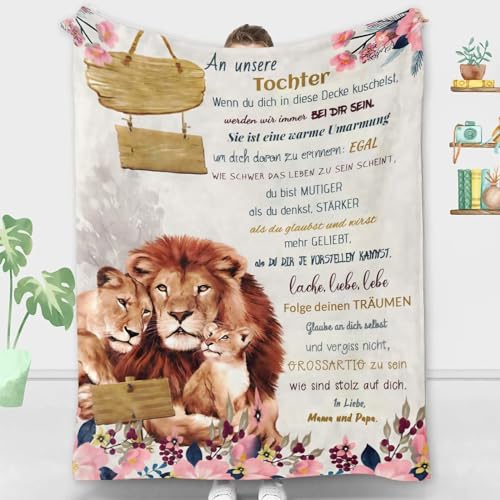 ACCZ Personalisierte Decke für Tochter von Mama und Papa, Kuscheldecke Flauschige Geschenke An Unsere Tochter, Geburtstagsgeschenk für Tochter, Mädchen Geburtstags Abschluss-Geschenke von ACCZ