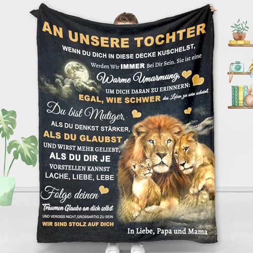 ACCZ Personalisierte Decke für Tochter von Mama und Papa, Kuscheldecke Flauschige Geschenke An Unsere Tochter, Geburtstagsgeschenk für Tochter, Mädchen Geburtstags Abschluss-Geschenke von ACCZ