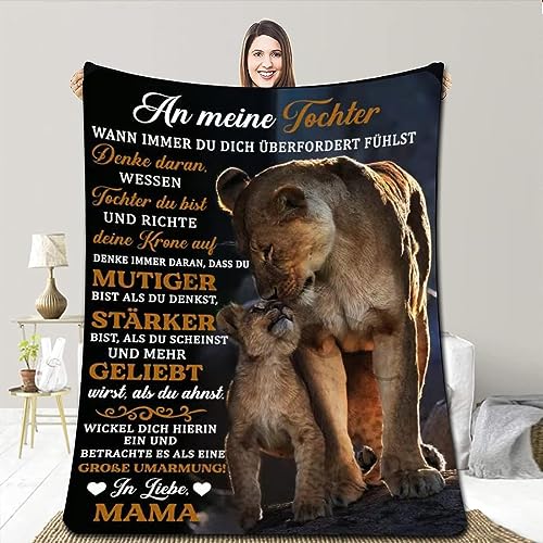 ACCZ Personalisierte Kuscheldecke An Meine Tochter von Mama, Decke von Mutter zu Tochter Positiv Briefdecke Ermutigen Flauschige Wohndecke für Couch Bett von ACCZ