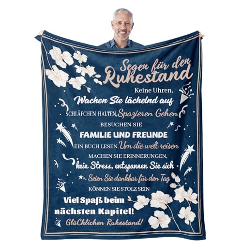 ACCZ Renteneintritt Kuscheldecke Geschenk Männer, Personalisierte Ruhestand Geschenke Decke, Rentnerin Geschenke für Frau und Mann, Abschied Kollegin Geschenk Abschiedsgeschenk Rente von ACCZ