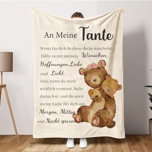 ACCZ Tante Geschenk von Nichte Neffe - Kuscheldecke Geschenke für Tante, Beste Tante Geschenk, Tante Geschenke Geburtstag, Erntedankfest Weihnachten Geburtstagsgeschenk für Tante von ACCZ