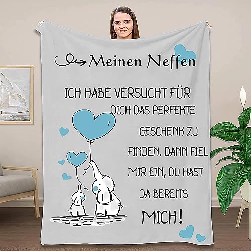 Geschenk für Neffe von Onkel, Personalisierte Decke Beste Neffe Geschenk, Kuscheldecke Geburtstagsgeschenk für Neffe, Geschenk Neffe Geburtstag, Geburtstag Weihnachten Abschlussgeschenk für Neffe von ACCZ