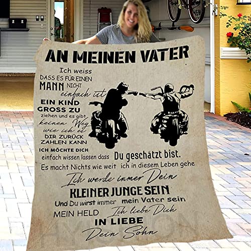 ACCZ Kuscheldecke Flauschige Personalisierte Decke Geschenke An Meine Papa, Sohn für Vater Luftpost Positiv Ermutigen Decke(deutsch), Super Weiche Decke Flanell,150 * 220cm von ACCZ