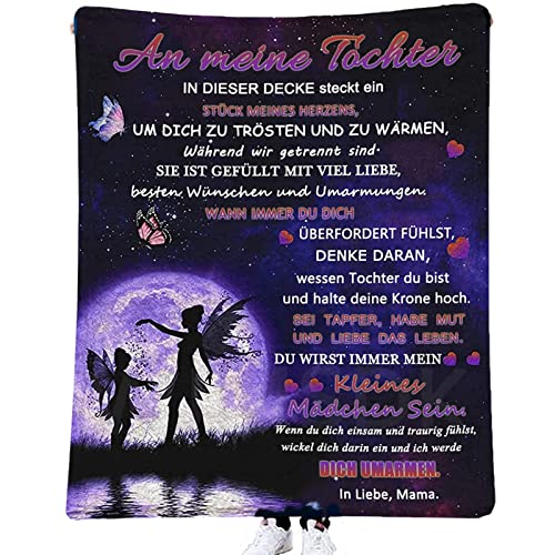 ACCZ Kuscheldecke Flauschige Personalisierte Decke Geschenke An Meine Tochter, Mutter für Töchter Luftpost Positiv Ermutigen Decke(deutsch), Super Weiche Decke Flanell von ACCZ