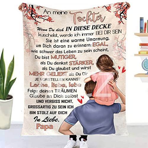 ACCZ Kuscheldecke Flauschige Personalisierte Decke Geschenke Papa An Meine Tochter,An Meine Tochter Decke Von Papa,Super Weiche Decke für Couch Bett,TV-Decke Geburtstag,Weihnachten von ACCZ