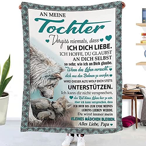 ACCZ Kuscheldecke Flauschige Personalisierte Decke Papa An Meine Tochter,Vater für Töchter Luftpost Positiv Ermutigen Decke,für Tv-Decken Sofadecke Geburtstag,Weihnachten von ACCZ