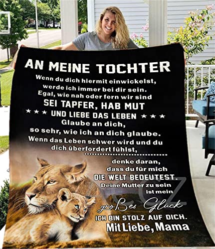 Kuscheldecke Flauschige Personalisierte Geschenke,Decke An Meine Tochter Deutsch,Mutter zu Tochter Briefdecke,Positive Ermutigung und Liebe Tochter Flanelldecke Für Sofa Reisen von ACCZ