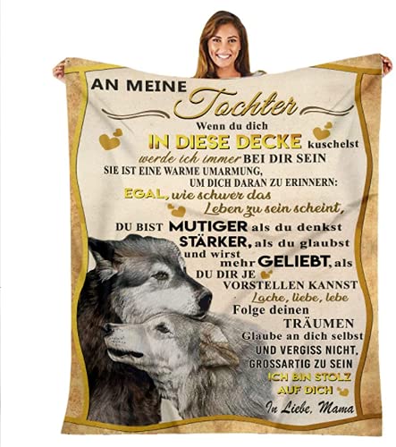 ACCZ Kuscheldecke Personalisierte Decke Brief an Meine Tochter,Mutter für Töchter Luftpost Positiv Ermutigen Flanelldecke,Super Weiche Wohndecke,Sofadecke Geburtstag,Weihnachten von ACCZ