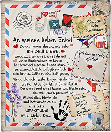 ACCZ Kuscheldecke Personalisierte Decke Geschenke,An Meine Enkel Super Weiche Microfaser Decke Flanell,Decke für Unsere Enkel mit Unterschrift von Oma und Opa,Geburtstag, Weihnachten ACCZ Kuscheldecke Personalisierte Decke Geschenke,An Meine Enkel Super Weiche Microfaser Decke Flanell,Decke für Unsere Enkel mit Unterschrift von Oma und Opa,Geburtstag, Weihnachten von ACCZ