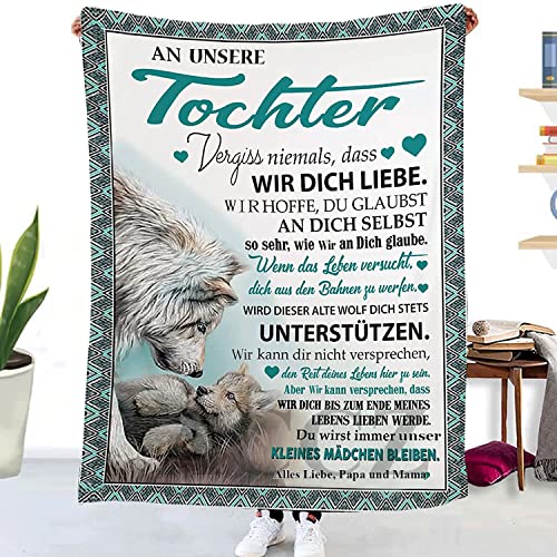 Kuscheldecke Personalisierte Flauschige Decke An unsere Tochter von Eltern,Geschenk an Meine Tochter von Mama und Papa,Super Weiche Luftpost Decke Positiv Ermutigen Sie Ihre Tochter,Geburtstag von ACCZ