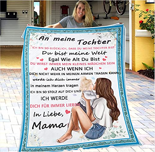 Kuscheldecke für Meine Tochter,Super Weiche Decke Flanell,Mutter für Tochter Luftpost Positiv Ermutigen Deutsch Decke ,Superweiche Decke Wohndecke Sofadecke Geschenk von ACCZ