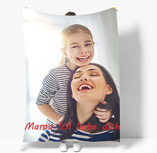 ACCZ Personalisierte Decke Fotodecke Mit Eigenem Foto Name,Super Weich Kuscheldecke Flauschige Foto,Personalisierte Geschenk Für Freunde Familie Geburtstag Weihnachten (1 Foto) von ACCZ