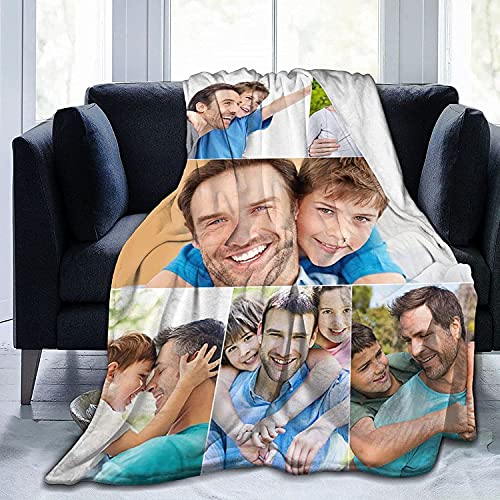 ACCZ Personalisierte Decke Fotodecke mit Eigenem Foto und Text,Personalisierte Geschenke Für Geburtstage, Jubiläen Geschenk Für Vater, Mutter, Kinder, Hunde, Freunde Oder Liebhaber von ACCZ