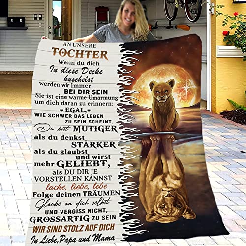 ACCZ Personalisierte Decke für Tochter von Mama und Papa, Kuscheldecke Flauschige Geschenke An Unsere Tochter, Geburtstagsgeschenk für Tochter, Mädchen Geburtstags Abschluss-Geschenke von ACCZ