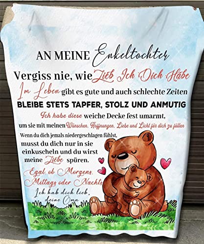 Personalisierte Kuscheldecke An Meine Enkelin Decke Von Opa Oma,Deutsche Briefdecke Nachricht Luftpost Wohndecke Couch Bett Tv-Decken Geburtstagsgeschenk von ACCZ