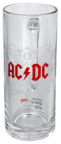 Ac/Dc Bierkrug, 1 Stück (1er Pack), Transparent mit Schwarzer Gestaltung von AC/DC