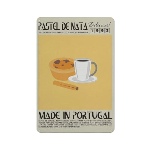 ACDOET Rustikales Metall-Blechschild, lustiger Küchendruck, Dekor, Pastell de Nata, Lebensmittelkunst, Wandmalerei, Poster, moderne Heimdekoration, Küche, Dekoration, 20,3 x 30,5 cm ACDOET Rustikales Metall-Blechschild, lustiger Küchendruck, Dekor, Pastell de Nata, Lebensmittelkunst, Wandmalerei, Poster, moderne Heimdekoration, Küche, Dekoration, 20,3 x 30,5 cm von ACDOET