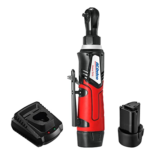 ACDelco ARW1207-P2 G12 Lithium-Ionen 12 V (10,8 V) 1/4 Zoll Elektro-Akku-Ratschenschlüssel-Set, Elektrowerkzeug-Set | Das Werkzeug-Set enthält 2 Akkus und 1 Ladegerät von ACDelco Tools