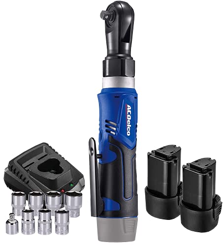 ACDelco ARW1209P-P2S G12 Lithium-Ion 12V (10.8V) Elektrischer 3/8" Akku-Ratschenschraubersatz Power Tool Kit, Werkzeugsatz enthält 2x Akku, 1 Ladegerät & Steckschlüsselsatz von ACDelco