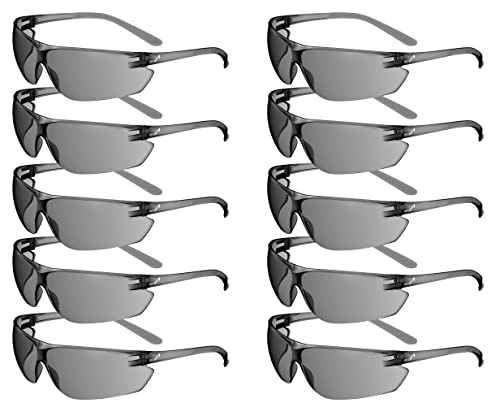 ACE FL-15G Arbeits-Brille im 10er Pack - beschlagfeste Schutzbrille für die Arbeit - Anti-Beschlag - EN 166 - Getönt von ACE