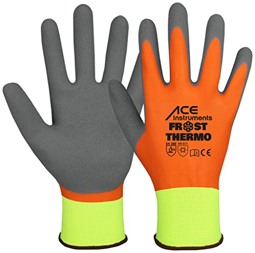 ACE Frost-Thermo-Arbeitshandschuhe für den Winter, wasserdicht, für Kälteschutz im Freien, Kühlen, Schneeräumung, Gefrierschrank – EN 388/420/511 – M von ACE