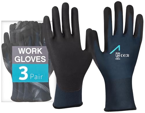 ACE Arbeitshandschuhe - 3 Paar Schutzhandschuhe für Handwerk & Garten - Handschuhe für die Arbeit - 09/L (3er Pack) von ACE